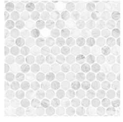 Premium Impressions Marble Mosaics Carrara White Round Pattern Honed
